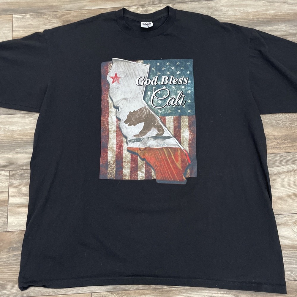 God Bless Cali‎ Tee 5XL Pro Club Heavyweight Graphic Shirt